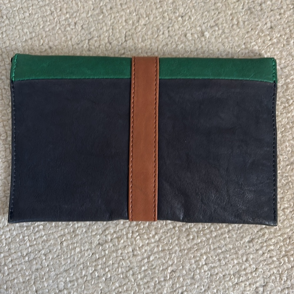 ba&sh Green and Navy Women's Clutch - Picture 3 of 4